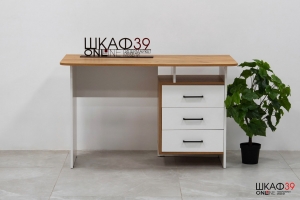 Стол Лайт компьютерный белый/дуб золотой