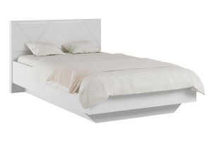 Мирти Кровать 160 с ортопед. основанием Белый шагрень/Белый глянец