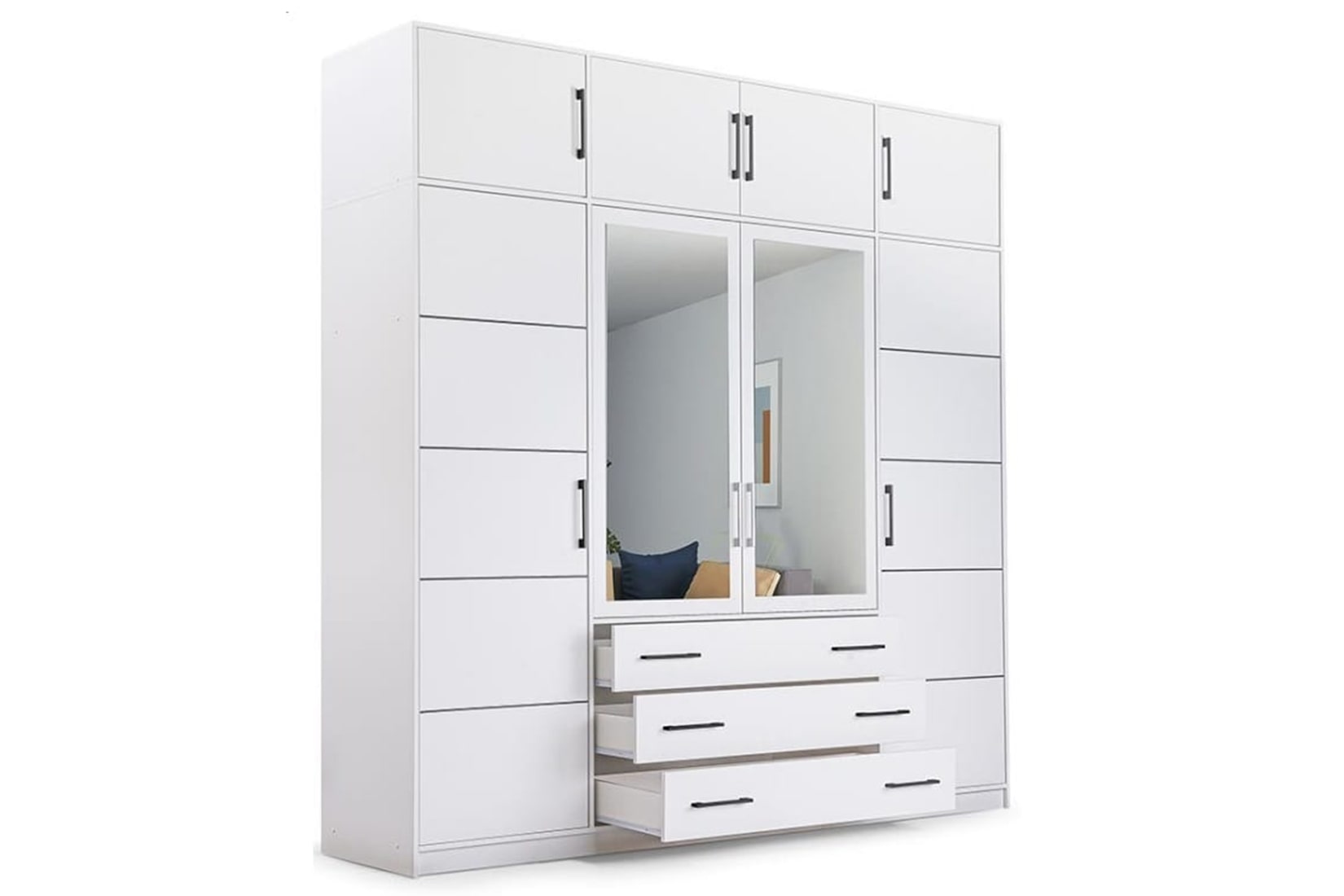 Bali D4(240) Шкаф распашной с надставкой Белый (Польша)