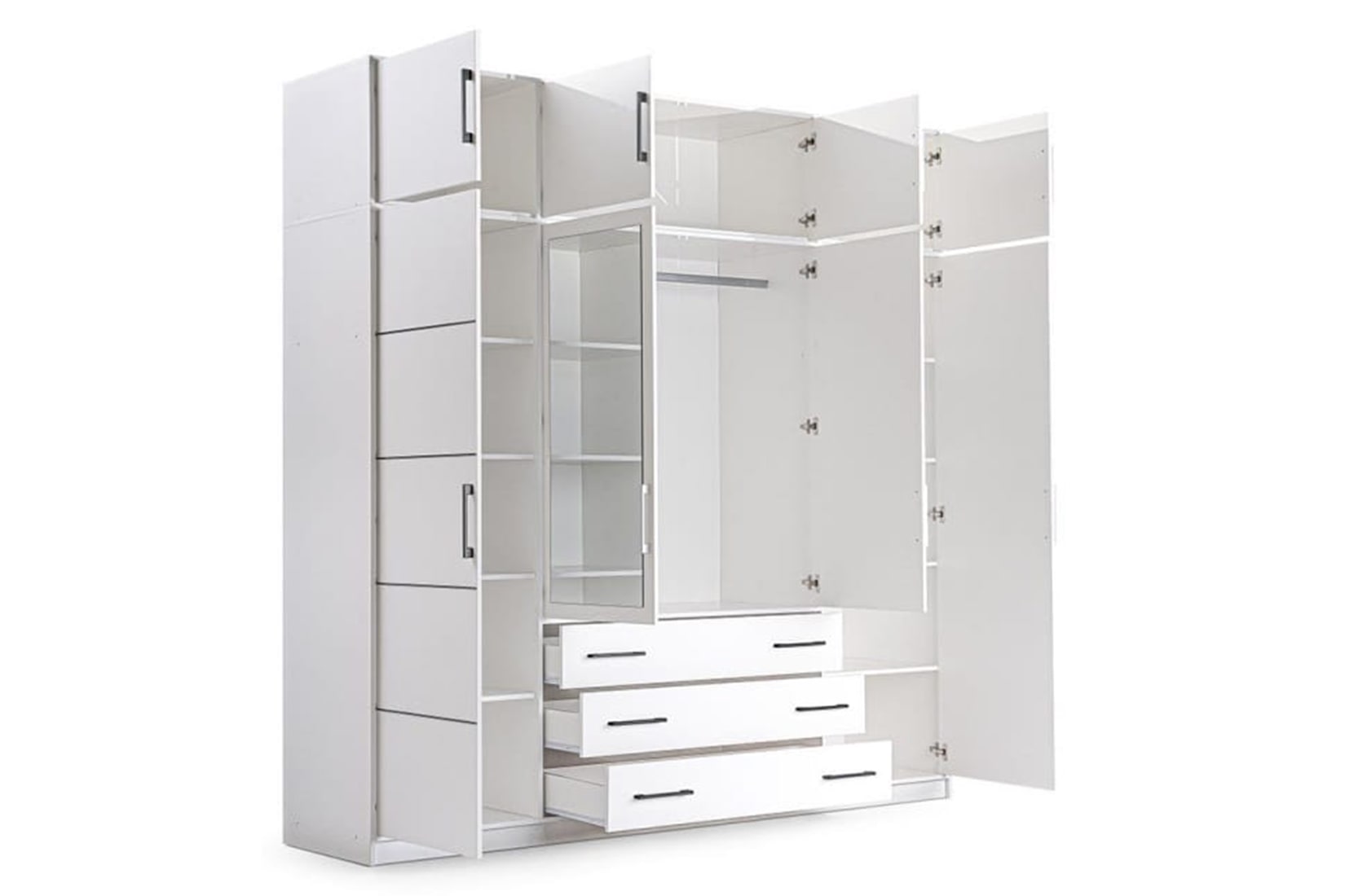 Bali D4(240) Шкаф распашной с надставкой Белый (Польша)