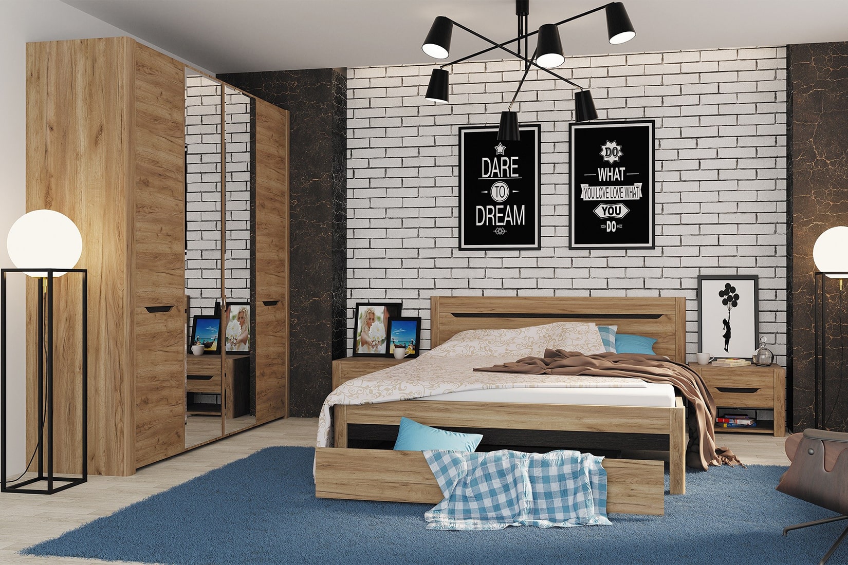 Шкаф для одежды Афина А11а, дуб крафт табачный