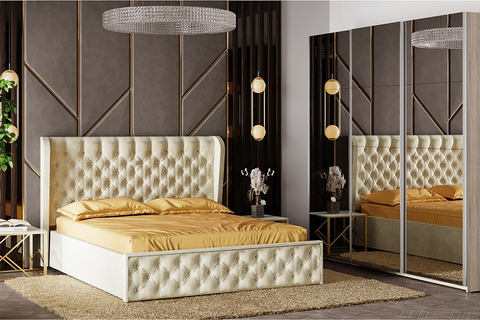 Кровать с подъемным механизмом Франческа 160х200, кремовый