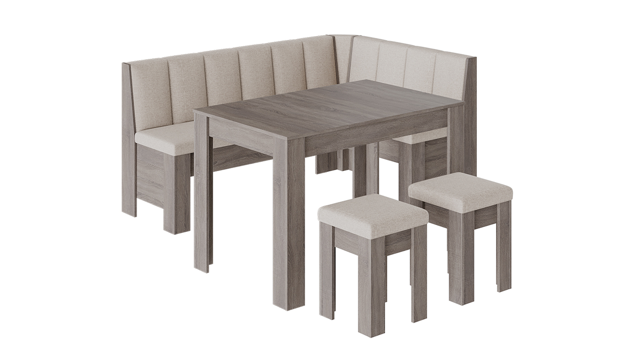 Ганновер Кухонный уголок Дуб сонома трюфель/Рогожка Capri Бежевая