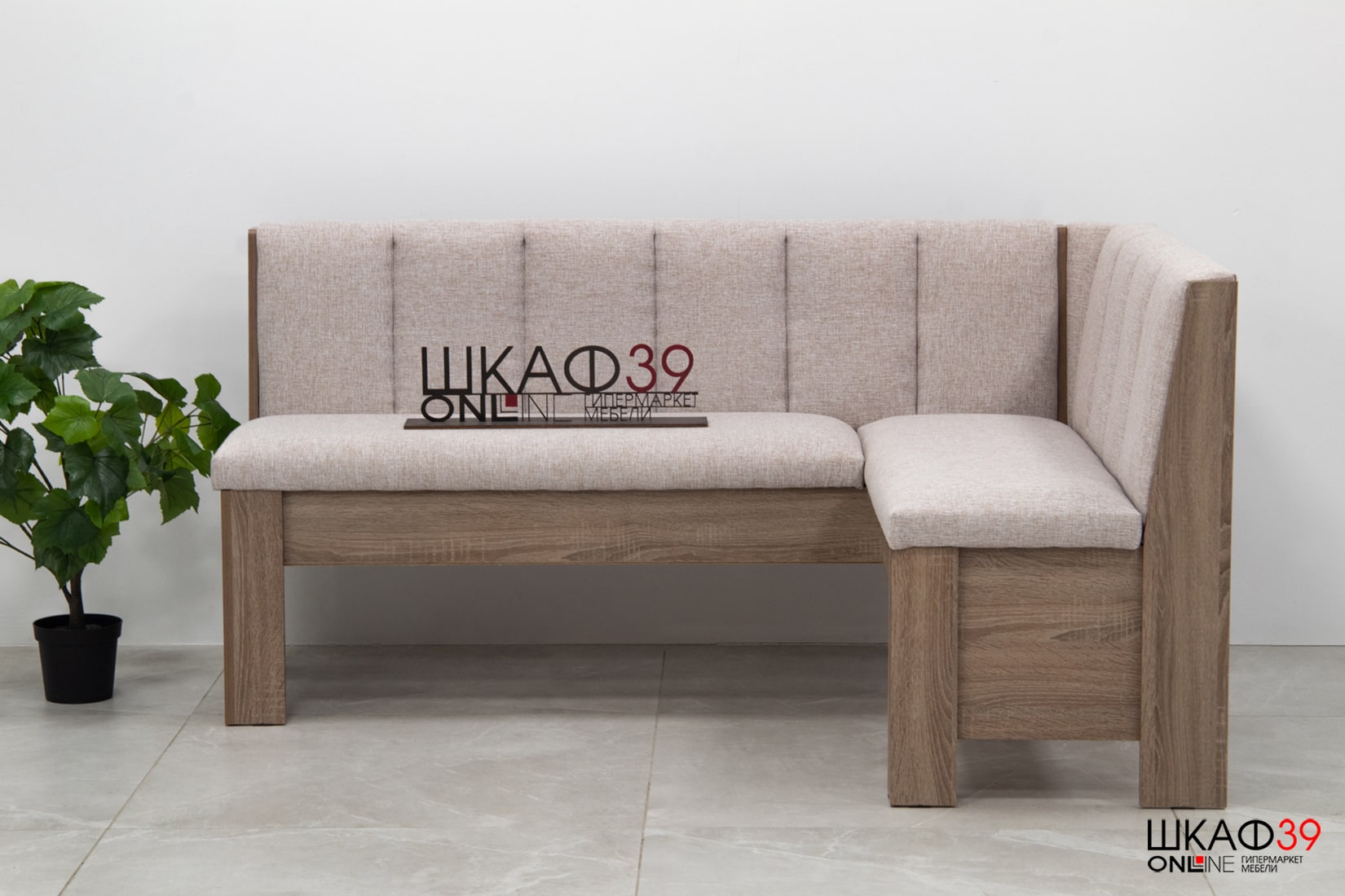 Ганновер скамья угловая Сонома трюфель Рогожка Capri Бежевая