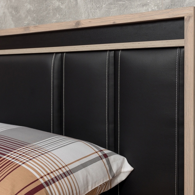  Nature 308 Кровать Люкс под ортопед 140х200 Гаскон пайн/Черный