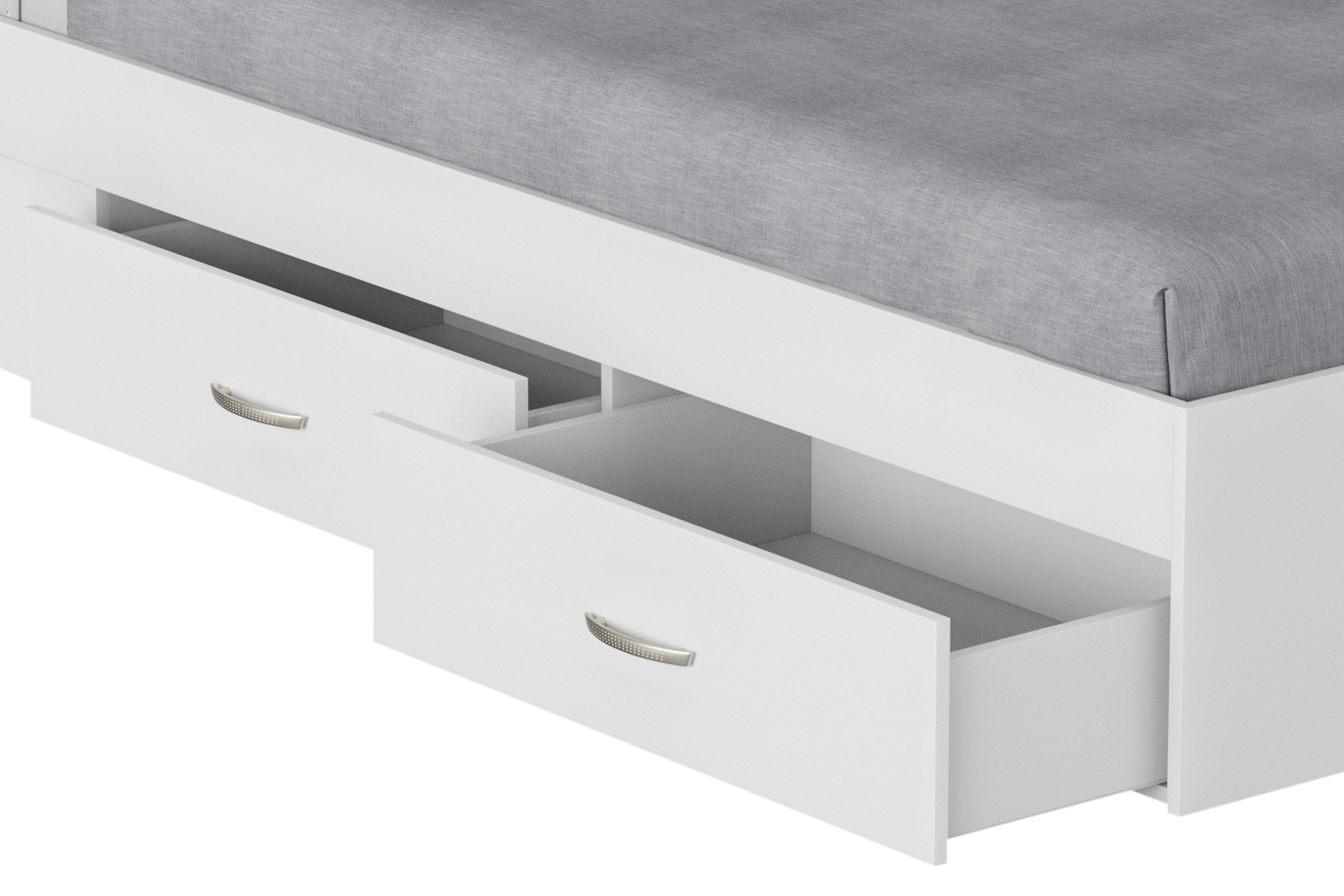 Жаклин Кровать 90х200 см. с ящиками Белый с ДСП настилом