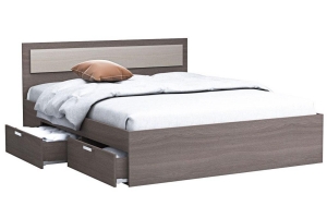 Жаклин Кровать 160х200 см. с ящиками Ясень шимо темн/светлый с ДСП настилом