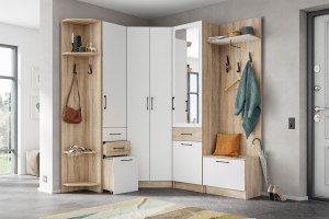 Денвер Прихожая Комплект 1 Дуб сонома/Белый