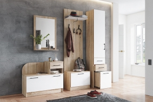Денвер Прихожая Комплект 3 Дуб сонома/Белый