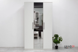 Агата Шкаф с зеркалом Белый