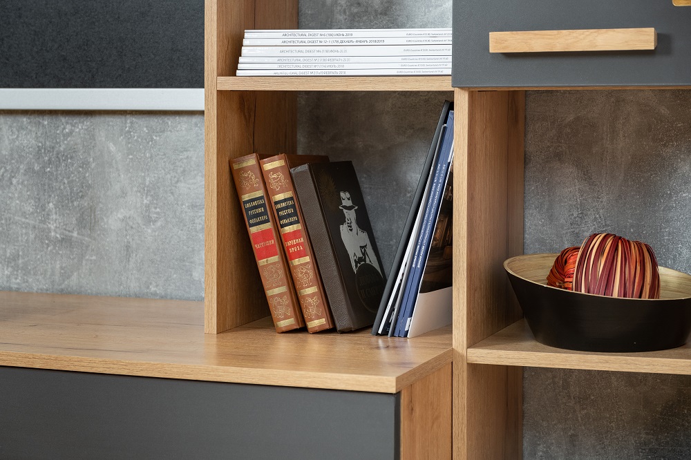 Crown Гостиная Комплект 1 Дуб золотистый/Графит