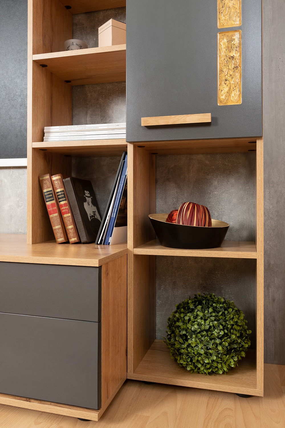 Crown Гостиная Комплект 1 Дуб золотистый/Графит