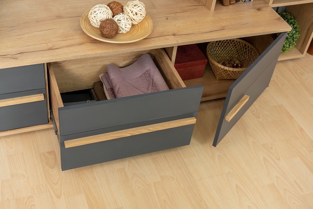 Crown Гостиная Комплект 1 Дуб золотистый/Графит