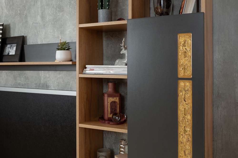 Crown Гостиная Комплект 1 Дуб золотистый/Графит