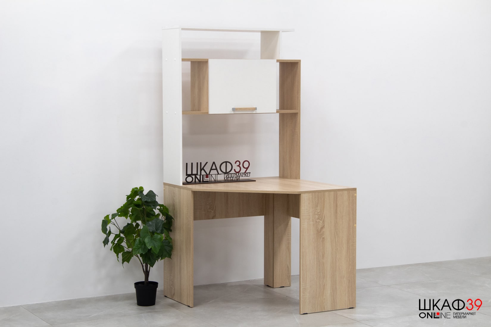 Стол компьютерный Квартет-12, дуб сонома/белый