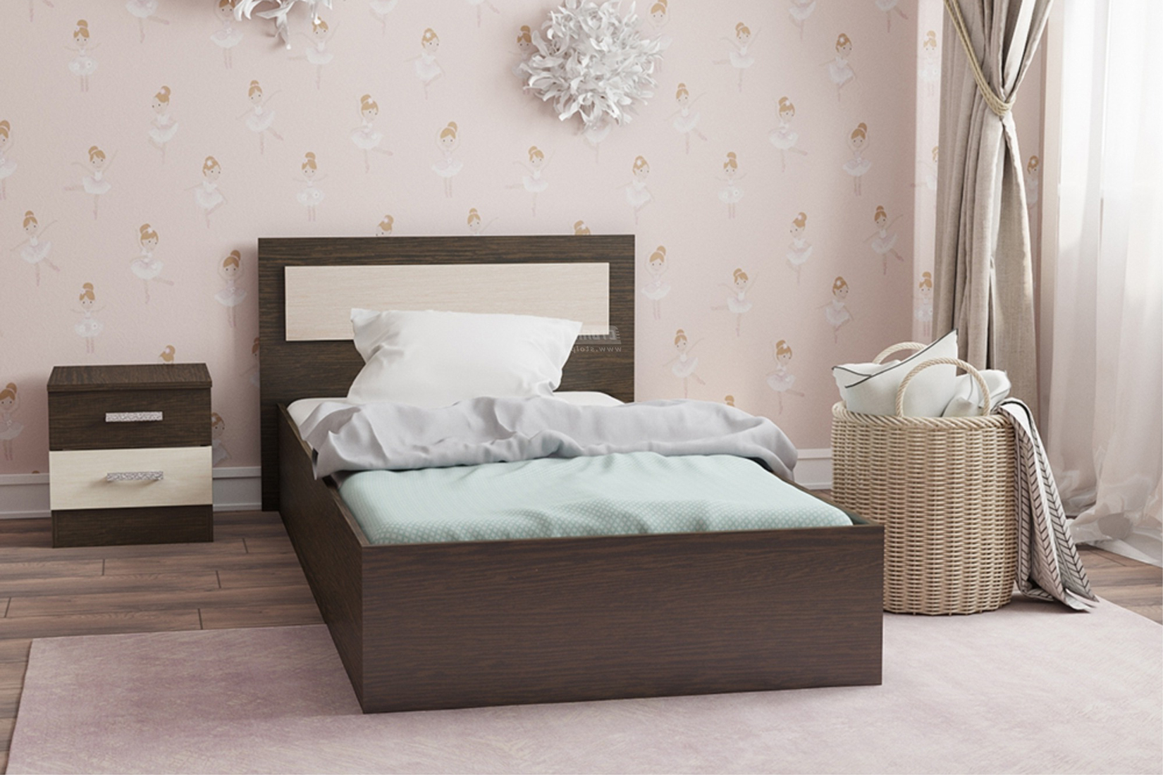 Жаклин Корпус без основания 90х200 см. Венге/Белфорд