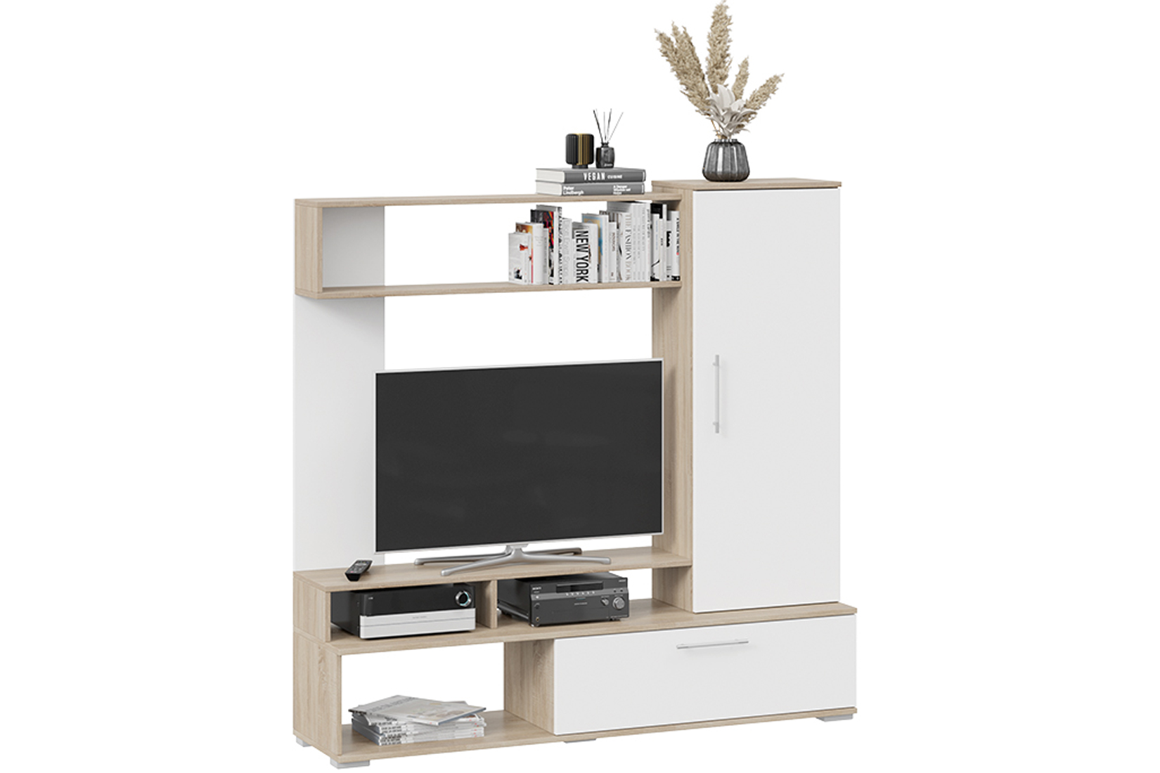 Сиена Стенка Дуб сонома/Белый ясень