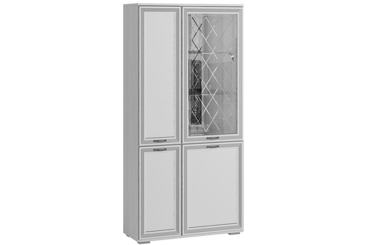 Шкаф с полками и витриной Ливорно ЛШ-6, ясень