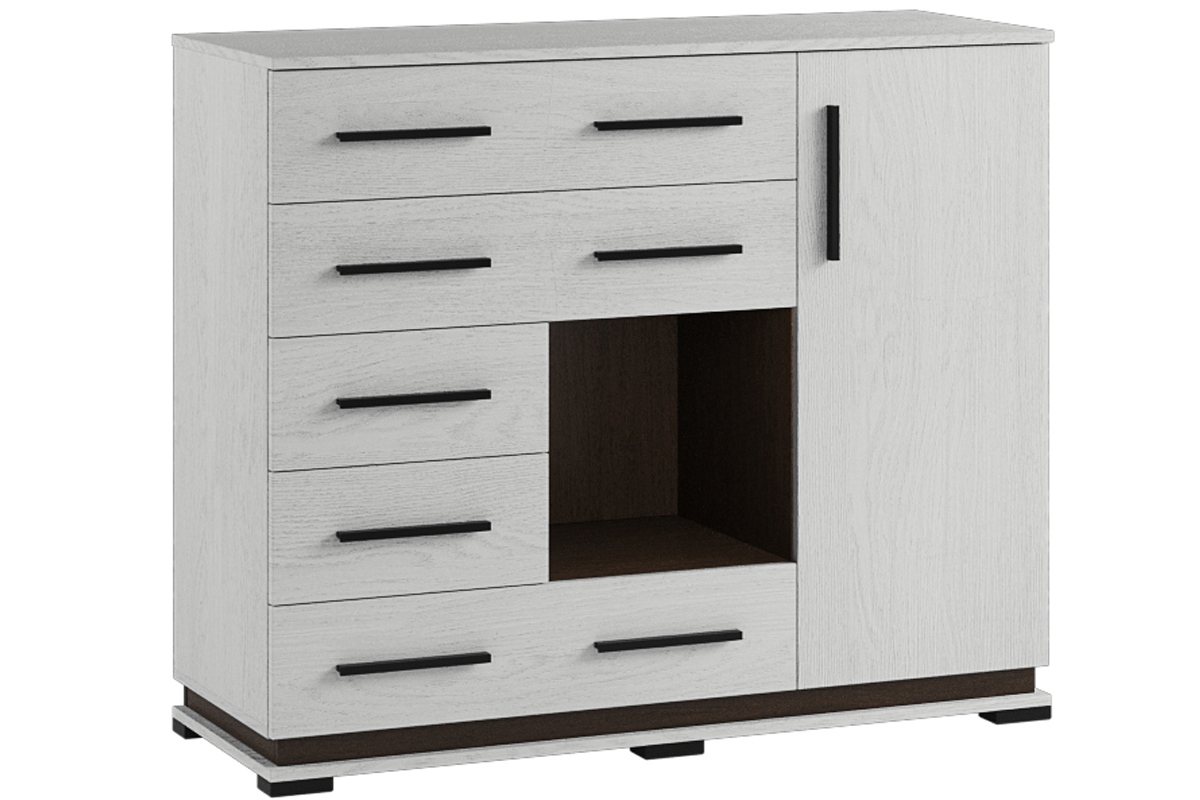 Комод с полками Модена МК-2, ясень анкор светлый/венге