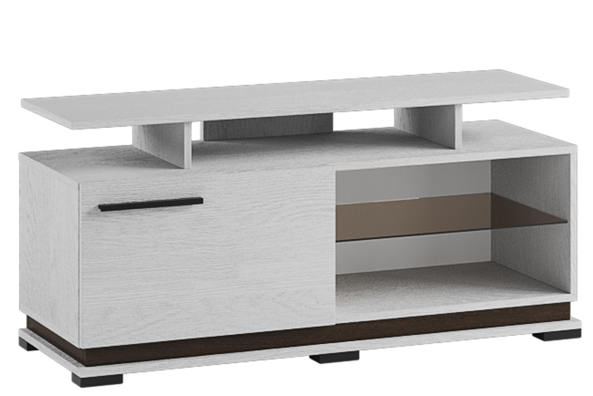 Тумба для ТВ с полками Модена МТ-1, ясень анкор светлый/венге