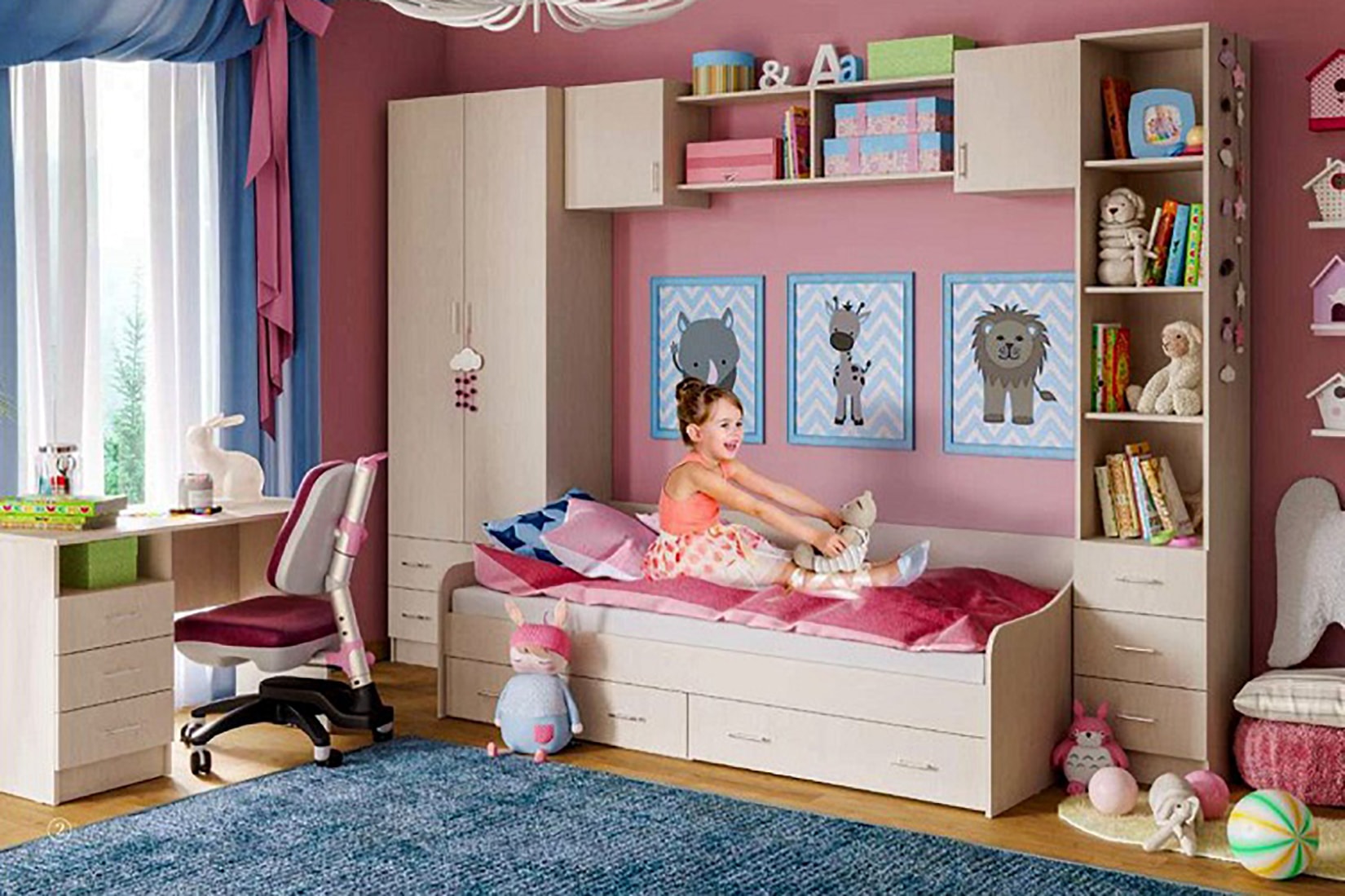 Вега спальня детская Дуб белёный (Миф)