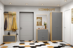 Комфорт Прихожая Комплект 4 Дуб золотой/Графит