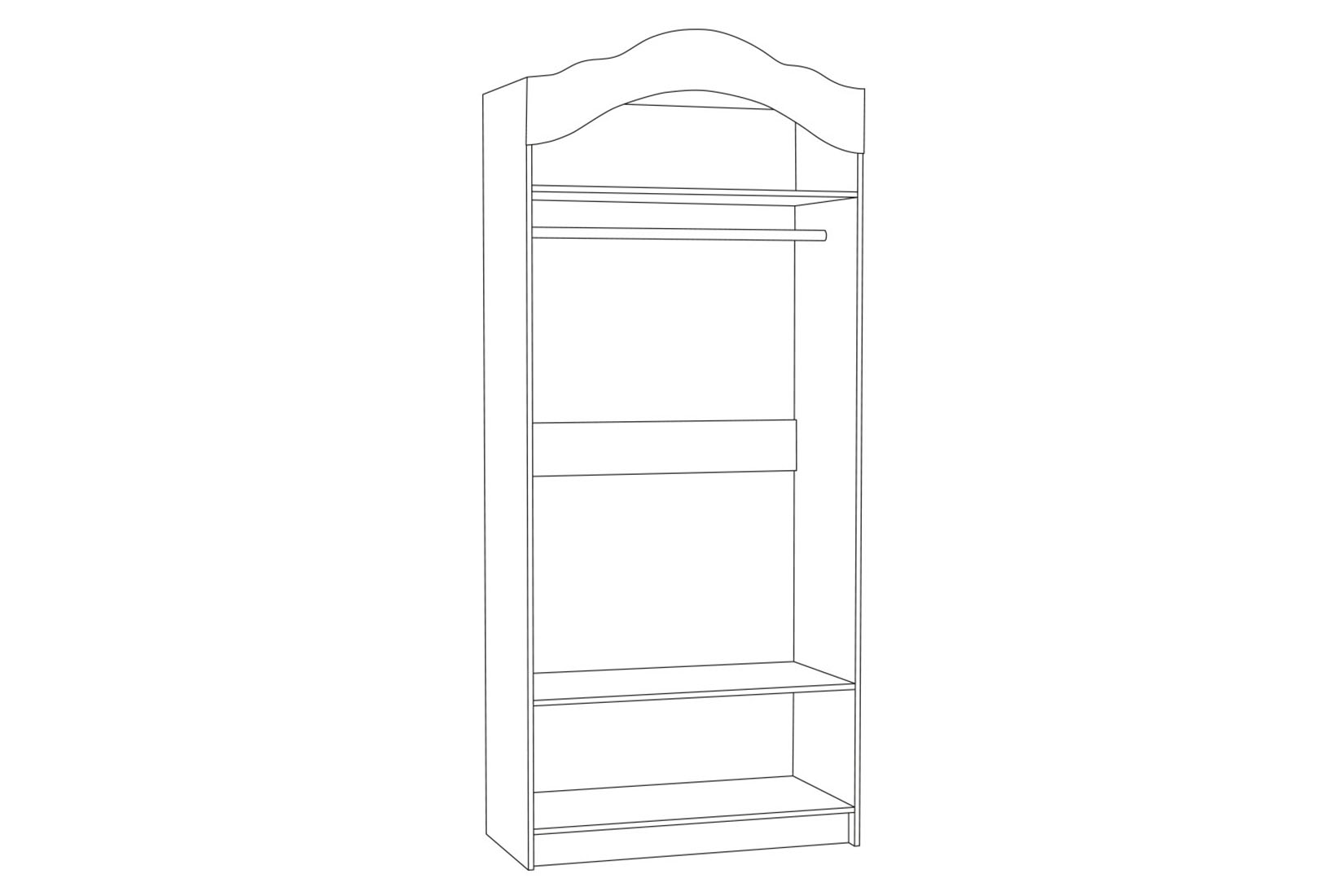 Роуз 13.195 Шкаф 2-дв. Белый с тиснением поры дерева/ясень ваниль