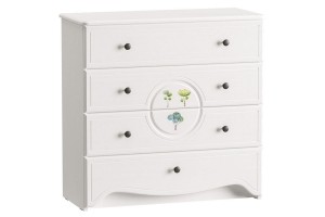 Роуз 13.297 Комод Белый с тиснением поры дерева/ясень ваниль