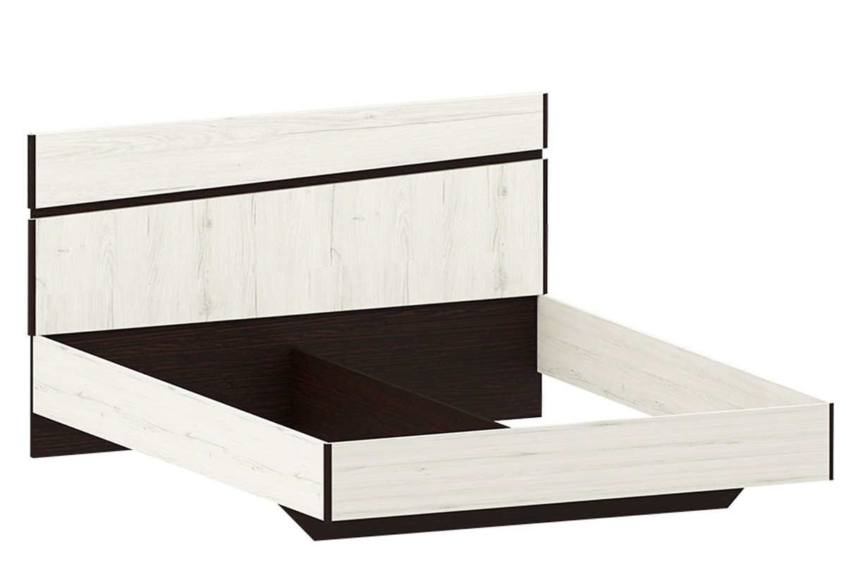 Крафт КТ3 Кровать 160х200 с ортопедическим основанием Дуб крафт белый/Венге