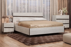 Крафт КТ3 Кровать 160х200 с подъемным механизмом Дуб крафт белый/Венге