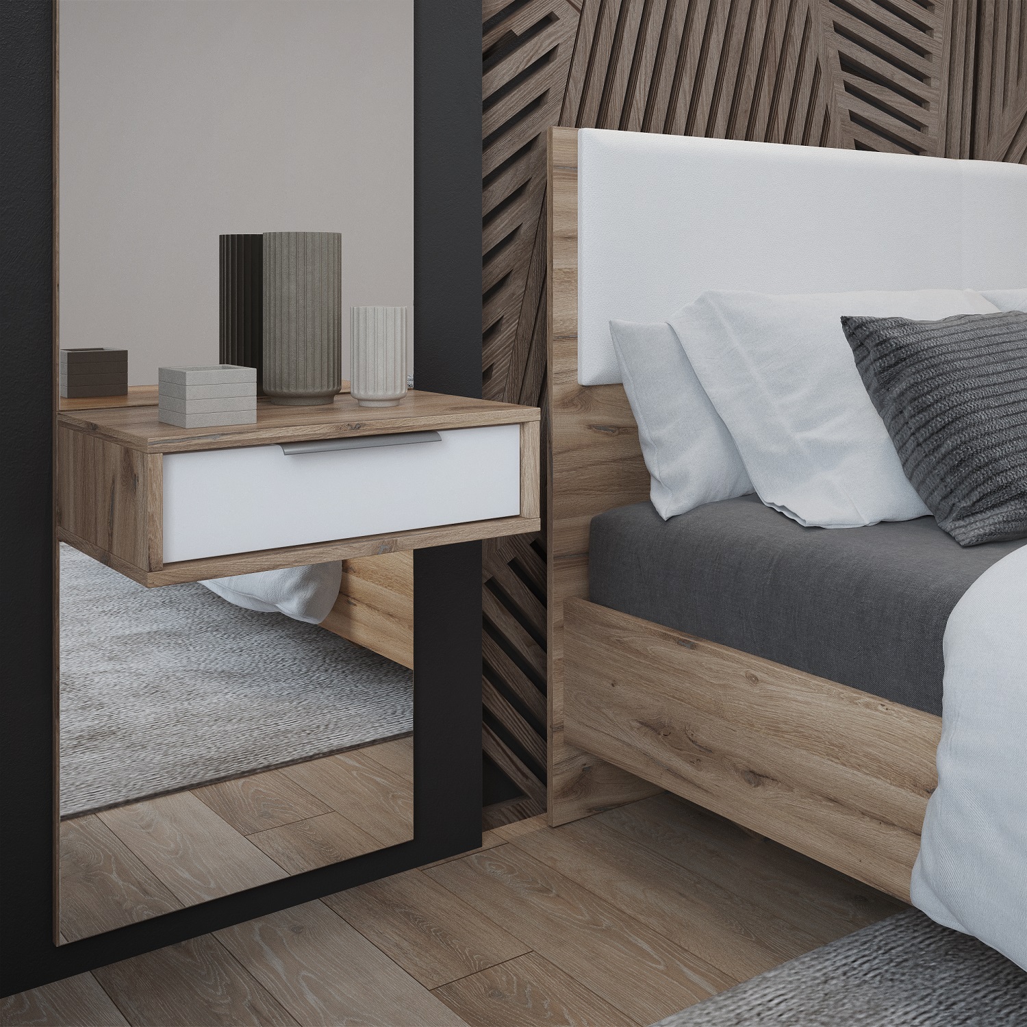 Зеркало с навесной тумбой Николь 11