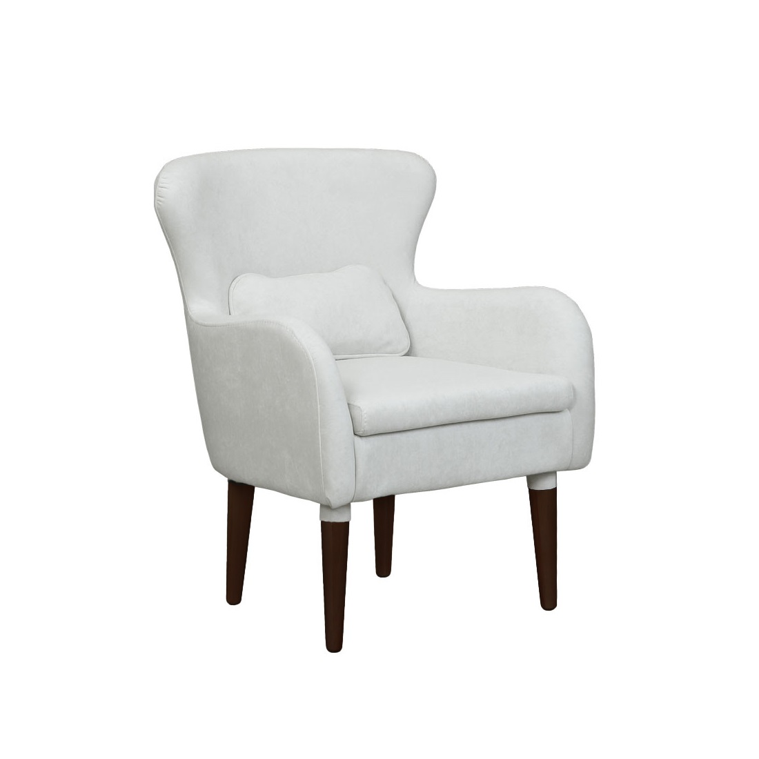 Кресло мягкое Оливер, молочный/орех