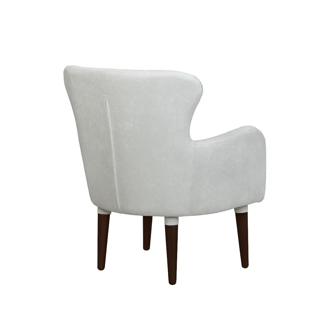 Кресло мягкое Оливер, молочный/орех