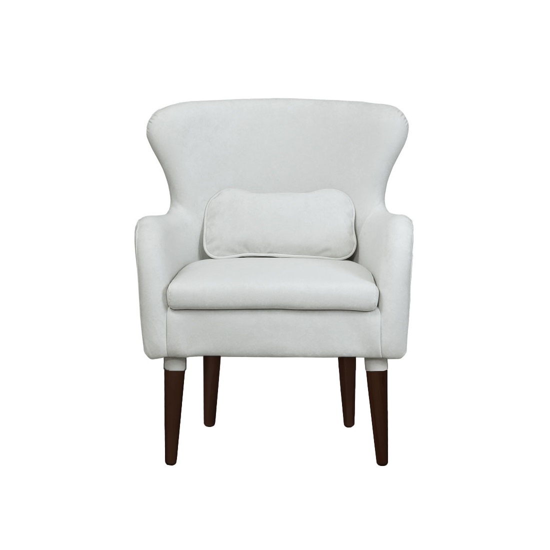 Кресло мягкое Оливер, молочный/орех