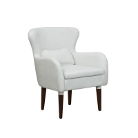 Кресло мягкое Оливер, молочный/орех