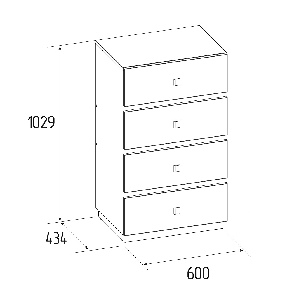 Комод высокий Neo 45, дуб шавиниган