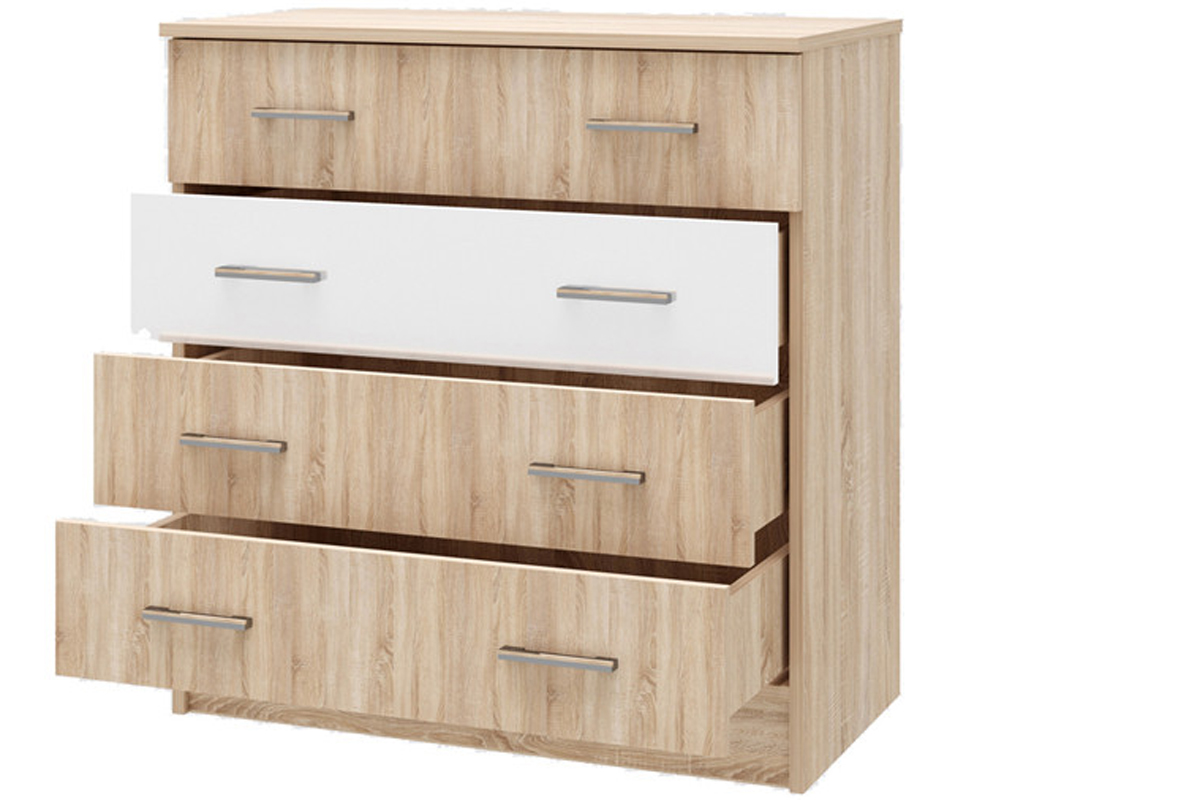 Беатрис Комод К800 Дуб сонома/Белый глянец