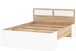 Беатрис КР1400 Кровать 140х200 с настилом ЛДСП Дуб сонома/Белый глянец