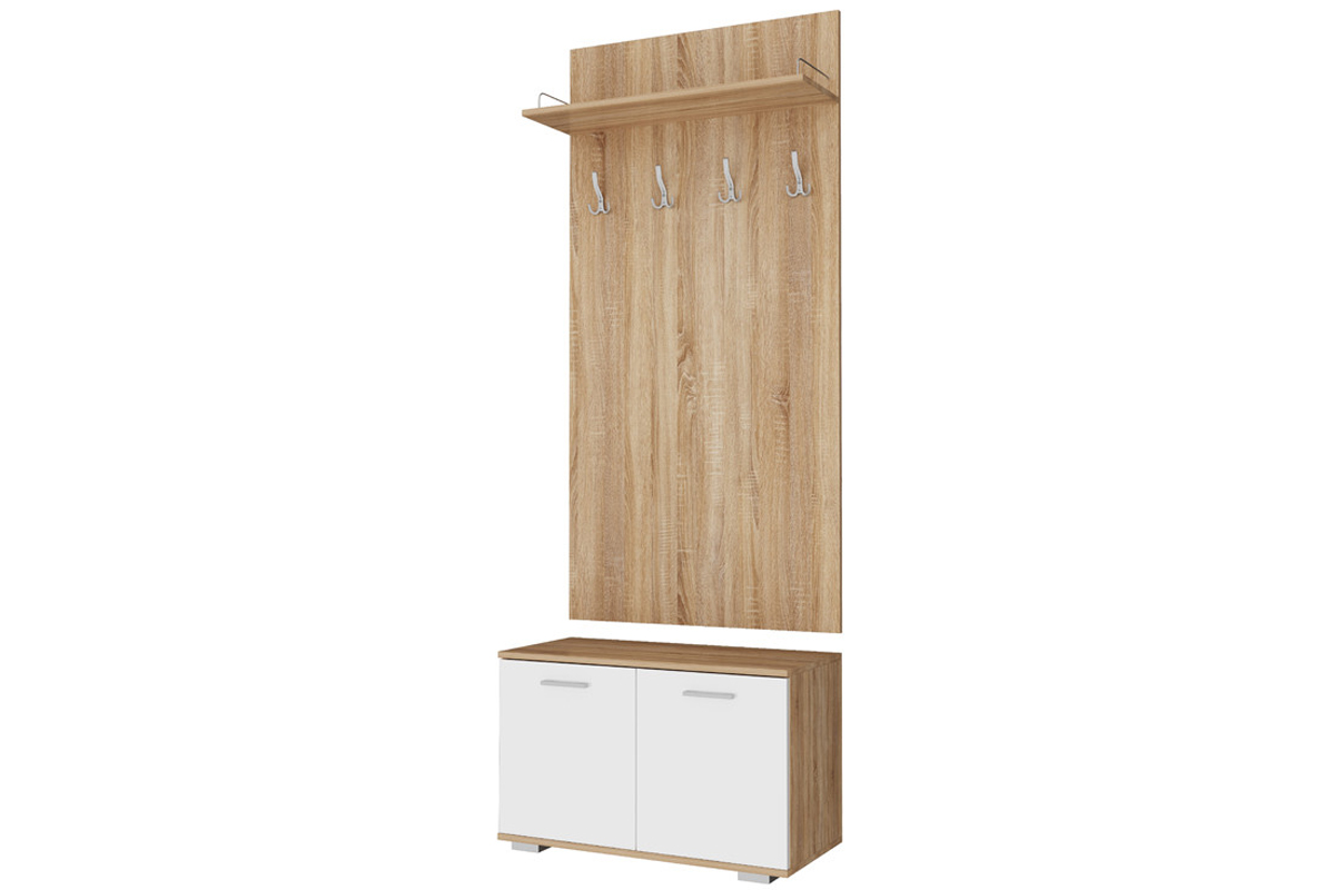 Италия В-800 Вешалка Дуб сонома/Белый глянец