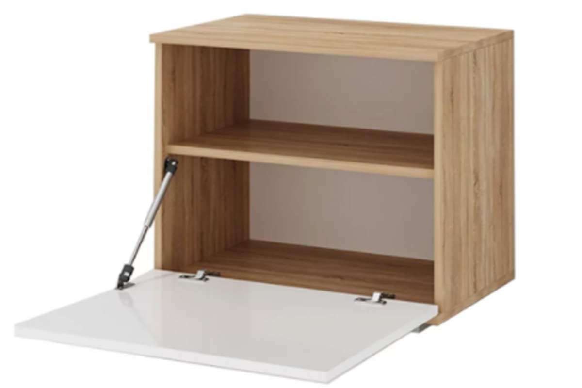 Италия О-600 Обувница Дуб сонома/Белый глянец