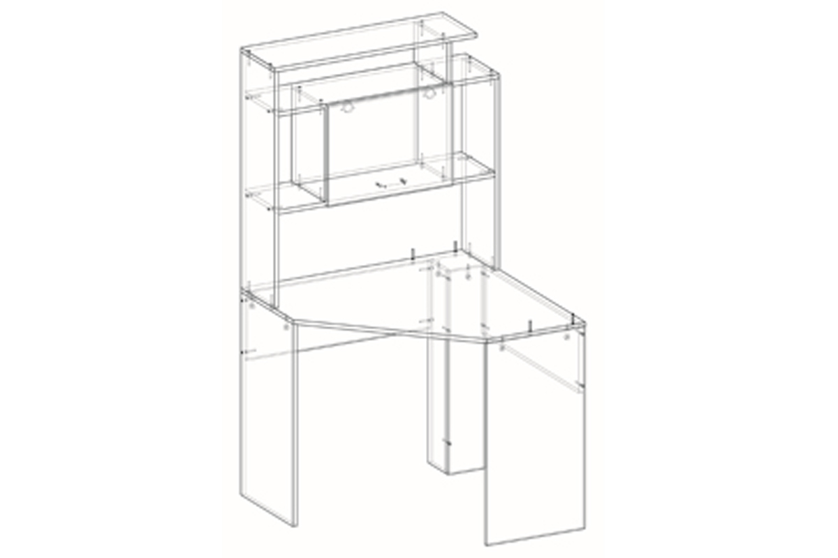ПКС-8 Стол угловой Дуб Сонома/Белый глянец