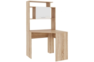 ПКС-8 Стол угловой Дуб Сонома/Белый глянец