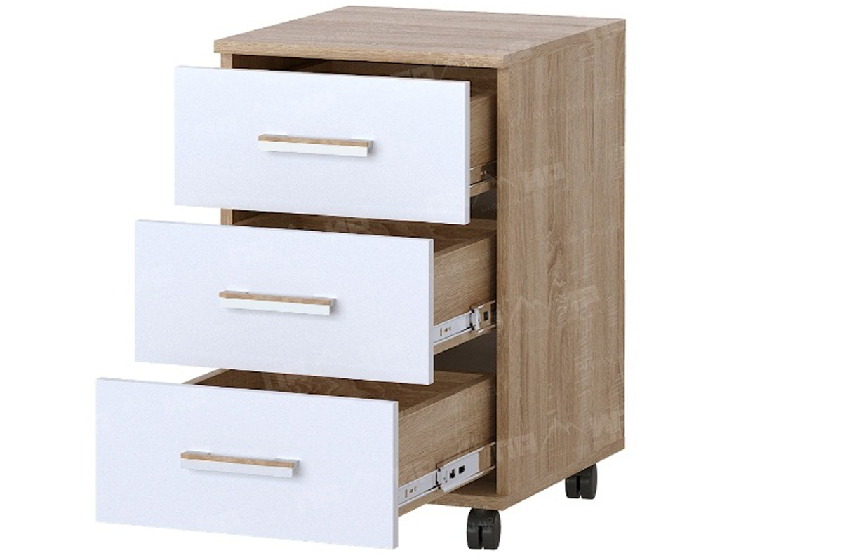 ПКС-9 Тумба выкатная Дуб сонома/Белый глянец