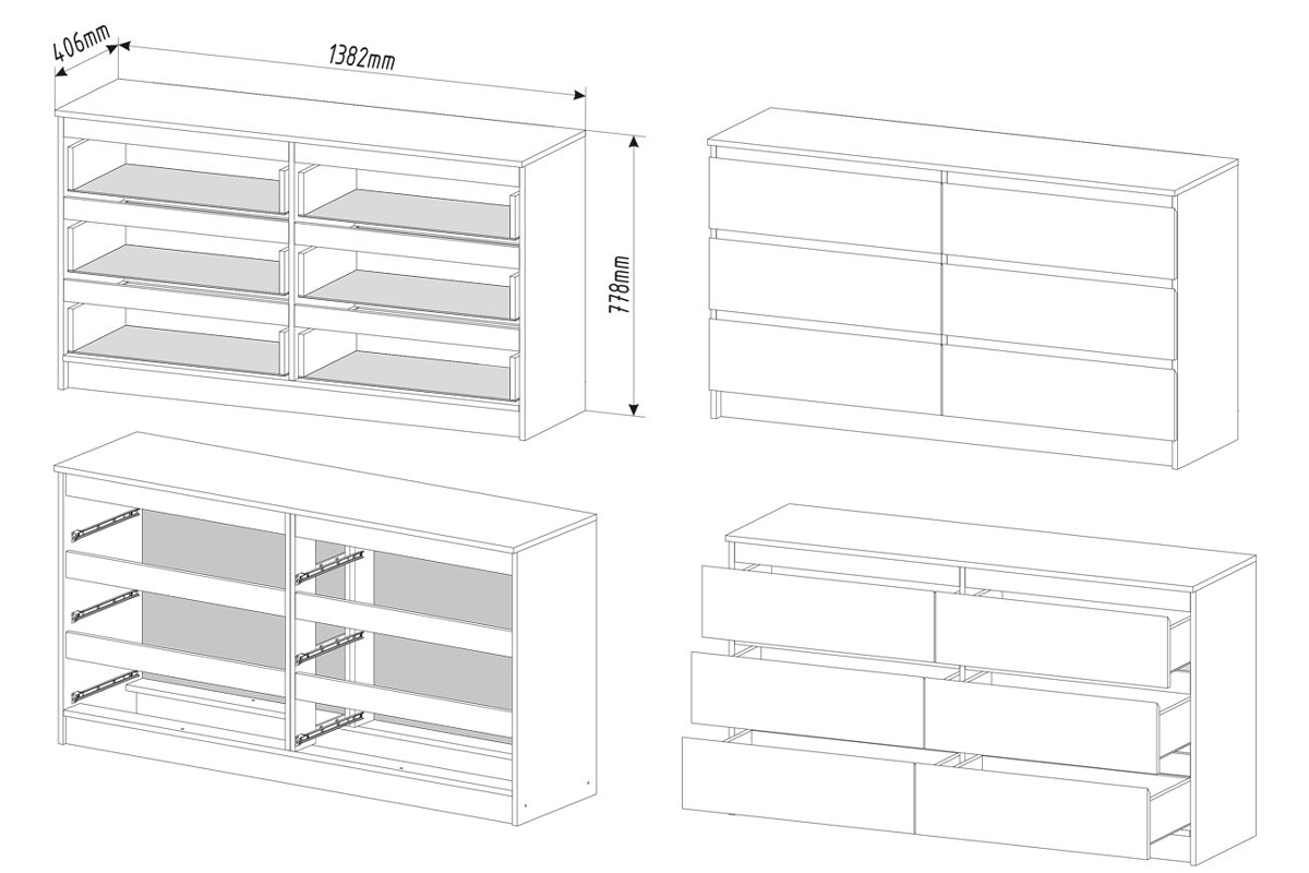 Мори МК 1380.6 Комод Белый