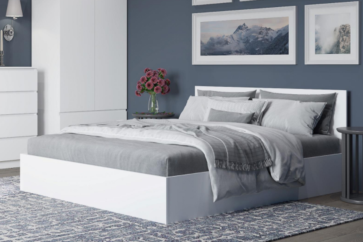 Мори 1600.1 Кровать 160х200 с ЛДСП настилом Белый