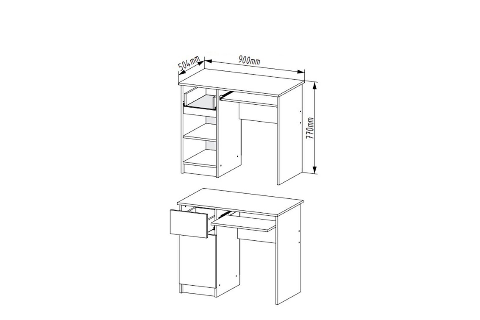 Мори МС-1 Стол левый Белый