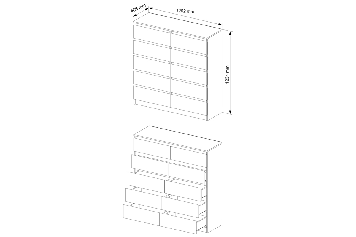 Мори МК 1200.10 Комод Белый
