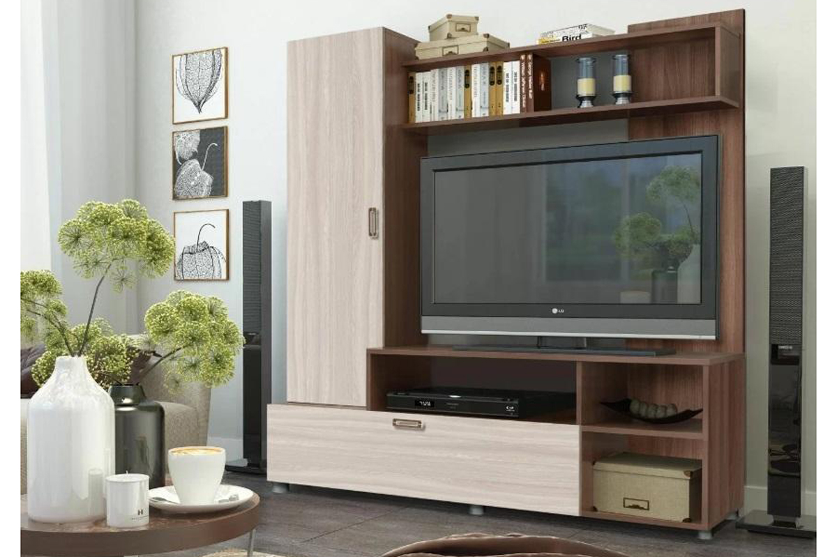 Рим-3 Мини-стенка Ясень шимо темный/Ясень шимо светлый 