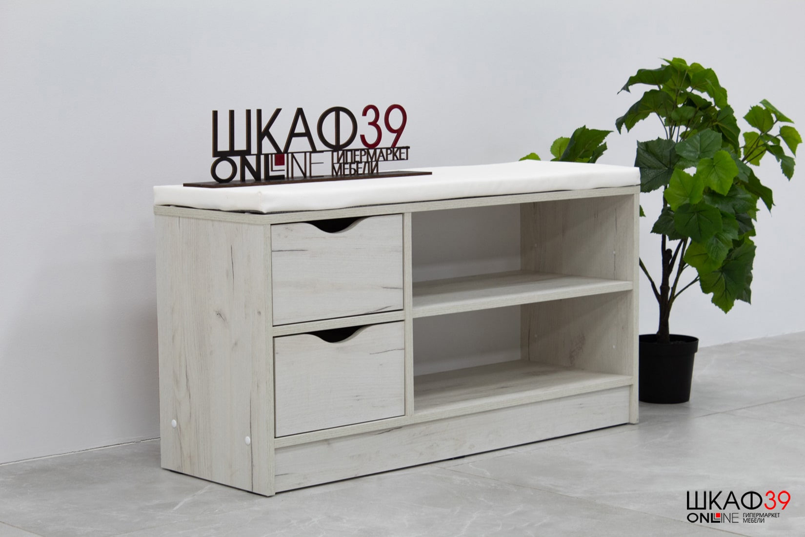 Ларедо-1/Лайт 10.82 Н Тумба Дуб Белый CRAFT/экокожа (Гранд Белый)