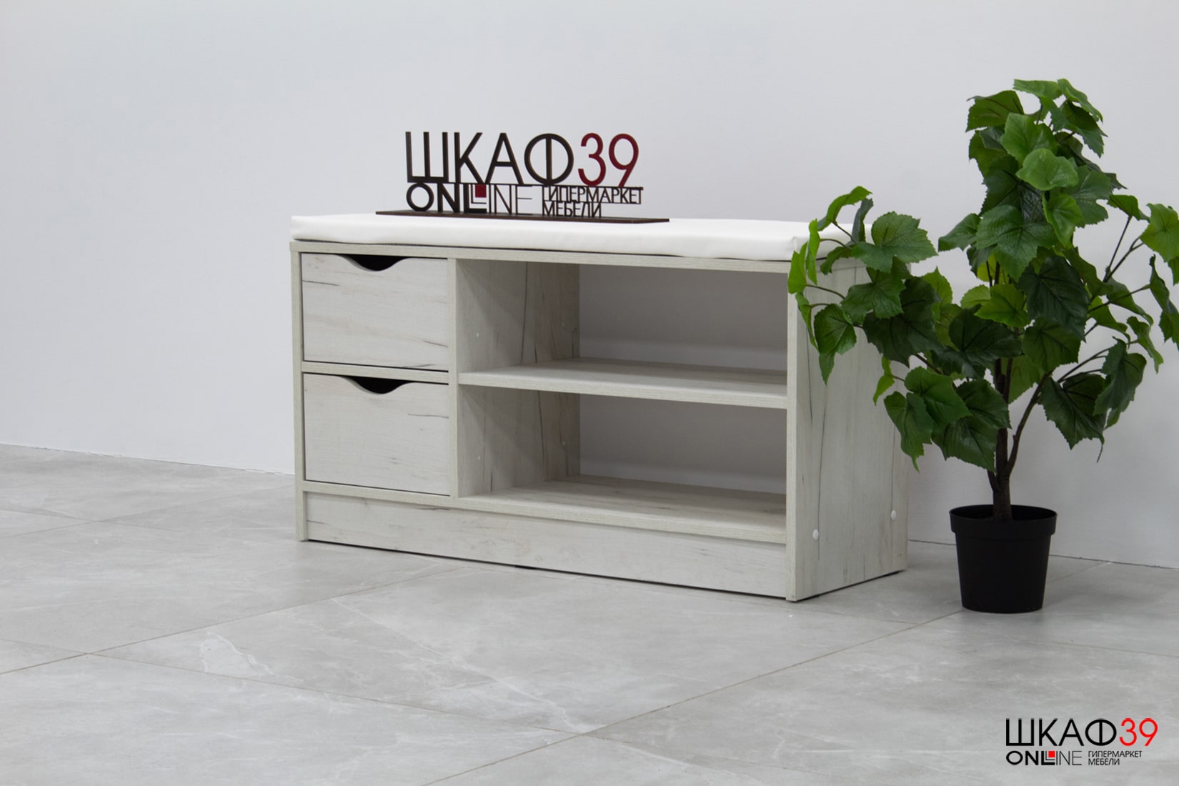 Ларедо-1/Лайт 10.82 Н Тумба Дуб Белый CRAFT/экокожа (Гранд Белый)